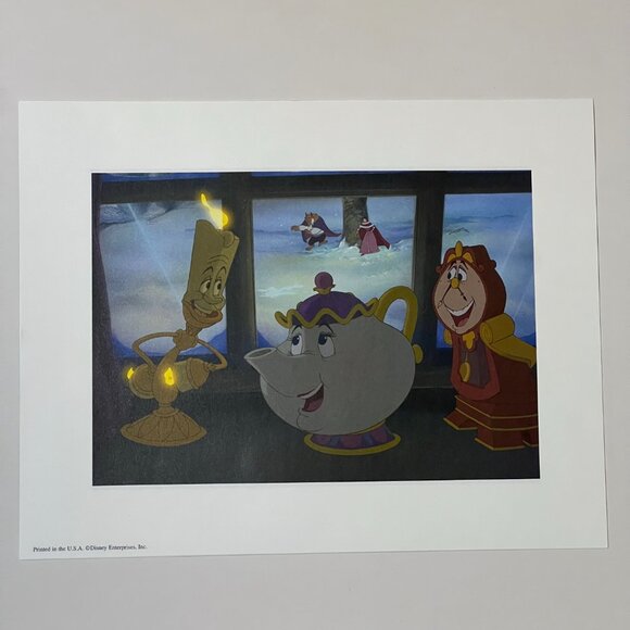 Beauty and the Beast Set of 4 Lithographs Disney Store 2002 - Picture 9 of 16